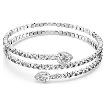 กำไล, เจียระไนทรงลูกแพร์, ขาว, เคลือบโลหะหลากชนิด - Swarovski, 5725799