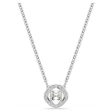 Pendant, Round cut, White, Rhodium plated - Swarovski, 5725800