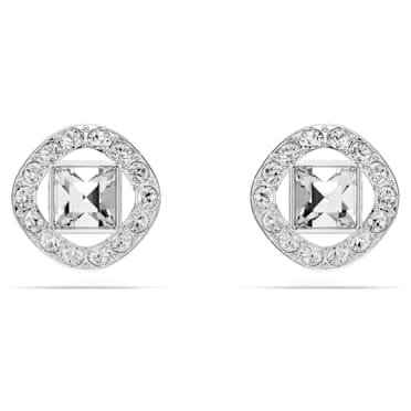 Una Angelic Ohrstecker, Kissenschliff, Weiß, Rhodiniert - Swarovski, 5725801