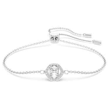 สร้อยข้อมือ, เจียระไนทรงกลม, ขาว, เคลือบโรเดียม - Swarovski, 5725802