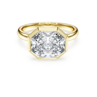 Eternity bezel ring, Lab-grown diamonds 3.0 ct tw, Octagon shape, 14K yellow gold - Swarovski, 5726513
