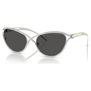 Sunglasses, Cat-eye shape, SK7025, Silver tone - Swarovski, 5727196