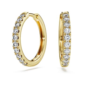 Brincos argola Eternity, Diamantes criados em laboratório 0.5 ct tw, Modelo redondo, Ouro amarelo de 18 quilates - Swarovski, 5727225
