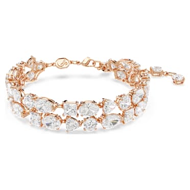 Mesmera bracelet, Mixed cuts, White, Gold-tone plated - Swarovski, 5728002