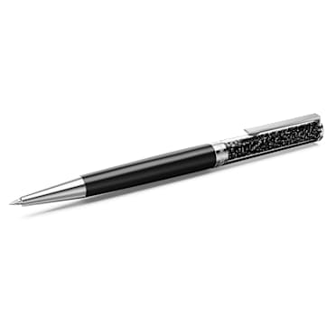 Crystalline ballpoint pen, Black, Black lacquered, Chrome plated - Swarovski, 5728338