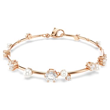 Constella Armband, Kristallperle, Rundschliffe, Weiß, 18K Roségoldbeschichtet - Swarovski, 5729505