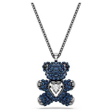 Přívěsek Teddy, Plyšový medvídek, Modrá, Pokoveno rutheniem - Swarovski, 5729822 Přívěsek Teddy, Plyšový medvídek, Modrá, Pokoveno rutheniem - Swarovski, 5729822