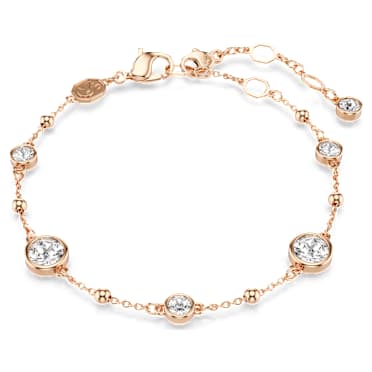 Imber bracelet, Round cut, White, 18K rose gold finish - Swarovski, 5730677