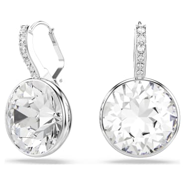 Millenia Drop-Ohrhänger, Rundschliff, Weiß, Rhodiniert - Swarovski, 5731149