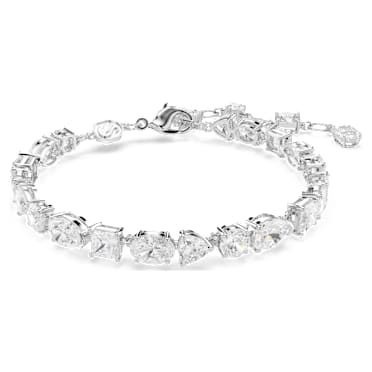 Mesmera 手鏈, 混合式切割, 白色, 鍍白金色 - Swarovski, 5731959