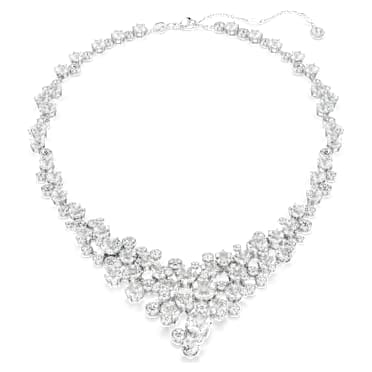 Constella necklace, Mixed cuts, Clasp, White, Rhodium plated - Swarovski, 5732249