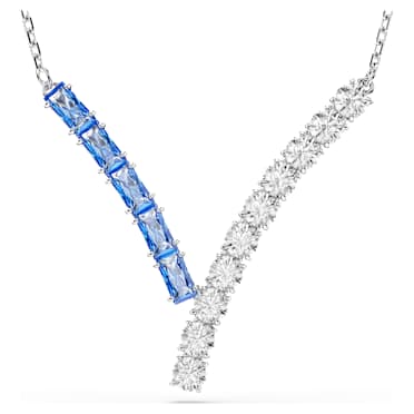 Obesek Matrix, Mešani rezi, Moder, Prevleka iz rodija - Swarovski, 5732265