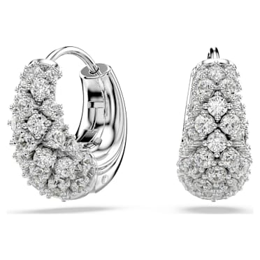 Sublima 穿孔耳環, 白色, 鍍白金色 - Swarovski, 5732282