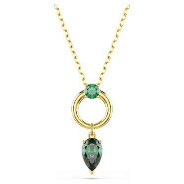 Mesmera pendant, Mixed cuts, Green, Gold-tone plated - Swarovski, 5732484