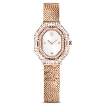 Matrix Octagon watch, Metal bracelet, Rose gold tone, Rose gold-tone finish - Swarovski, 5732497