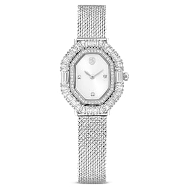 Matrix Octagon watch, Metal bracelet, Silver Tone, Stainless steel - Swarovski, 5732498