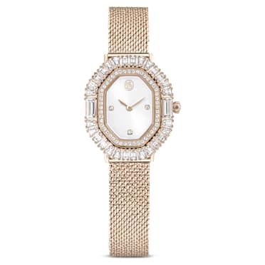 Matrix Octagon watch, Metal bracelet, Gold tone, Champagne gold-tone finish - Swarovski, 5732501