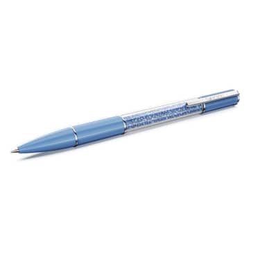 Stylo à bille Crystalline, Cristaux ReCreated®, Bleu, Laqué bleu, métal chromé - Swarovski, 5732972