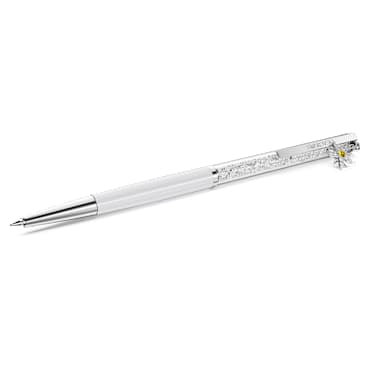 Crystalline ballpoint pen, Edelweiss, White, White lacquered, Chrome plated - Swarovski, 5733002