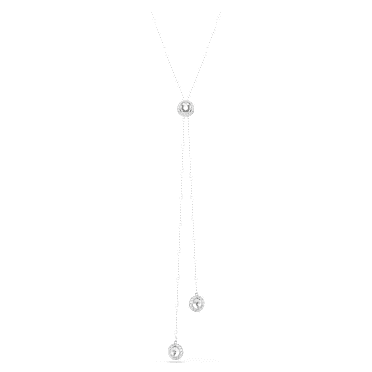 Una Angelic Y 字形鏈墜, 圓形切割, 白色, 鍍白金色 - Swarovski, 5733067
