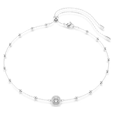 Una Angelic 鏈墜, 圓形切割, 双面图案, 白色, 鍍白金色 - Swarovski, 5733116