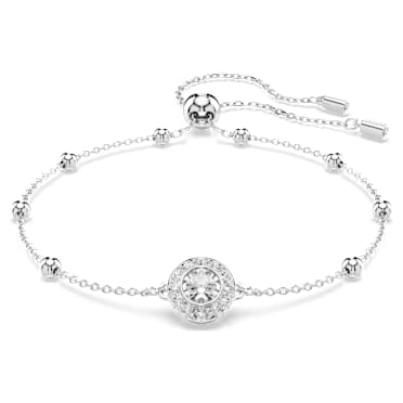 Una Angelic bracelet, Round cut, White, Rhodium plated - Swarovski, 5733196