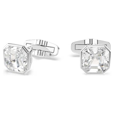 Millenia 袖扣, 八角形切割, 白色, 鍍白金色 - Swarovski, 5733306