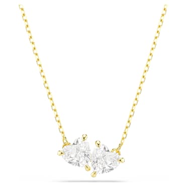 Mesmera Attract necklace, Heart, White, Gold-tone plated - Swarovski, 5733475
