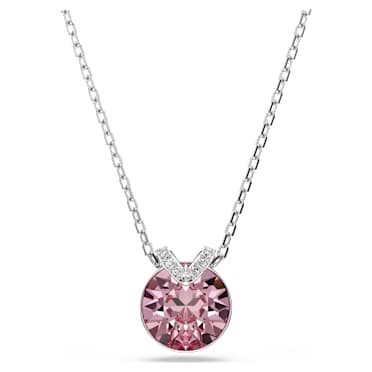 Pendentif Bella V, Taille ronde, Rose, Métal rhodié - Swarovski, 5734230