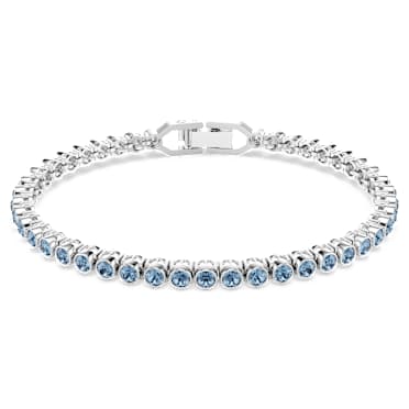Imber Emily Tennis Armband, Rundschliff, Blau, Rhodiniert - Swarovski, 5734239