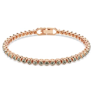Imber Emily Tennis bileklik, Yuvarlak kesim, Siyah, 18k pembe altın rengi yüzey - Swarovski, 5734240