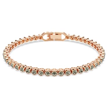 Imber Emily Tennis bracelet, Round cut, Black, Rose gold-tone plated - Swarovski, 5734240
