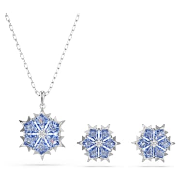 Magic 세트, 눈꽃, 블루, 로듐 플래팅 - Swarovski, 5734243