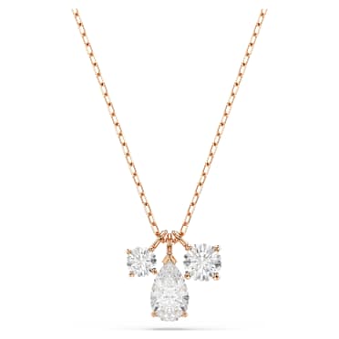 Mesmera Kolye, Karışık kesimler, Beyaz, 18k pembe altın rengi yüzey - Swarovski, 5734245