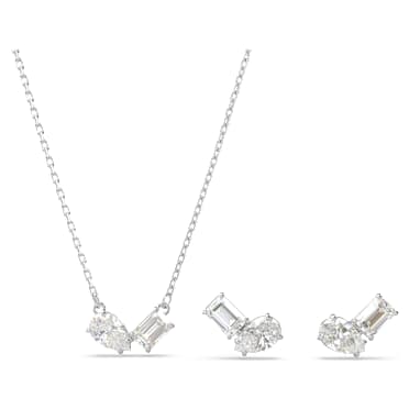 Mesmera set, Pear cut, Octagon cut, White, Rose gold-tone plated - Swarovski, 5734246