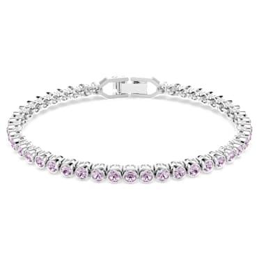 Imber Emily Tennis bracelet, Round cut, Purple, Rhodium plated - Swarovski, 5734277