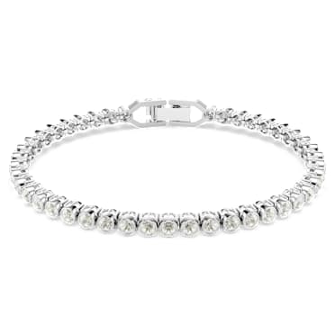 Imber Emily Tennis bracelet, Round cut, White, Rhodium plated - Swarovski, 5734279