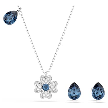 Zestaw Symbolica, Koniczyna, Niebieski, Powłoka z rodu - Swarovski, 5734546