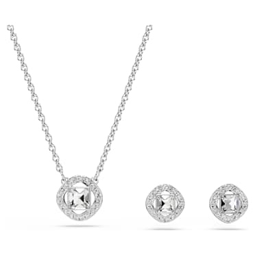 Una Angelic 세트, 라운드 컷, 화이트, 로듐 플래팅 - Swarovski, 5734678