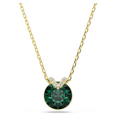 Pingente Bella V, Lapidação redonda, Verde, Acabamento em ouro de 18 quilates - Swarovski, 5735387