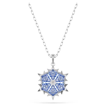 Magic Anhänger, Schneeflocke, Blau, Rhodiniert - Swarovski, 5735399