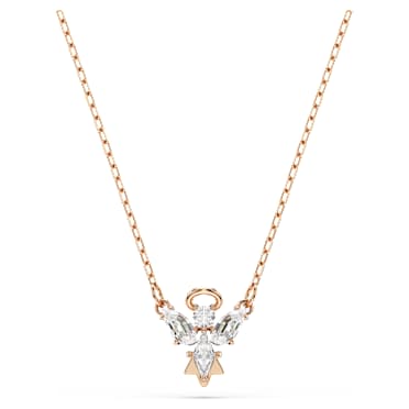 Magic 項鏈, 天使, 白色, 鍍玫瑰金色調 - Swarovski, 5735417