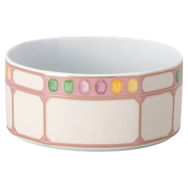 Idyllia ontbijtkom, Porselein, Motief met kristallen print, edelsteen, Meerkleurig - Swarovski, 5735516