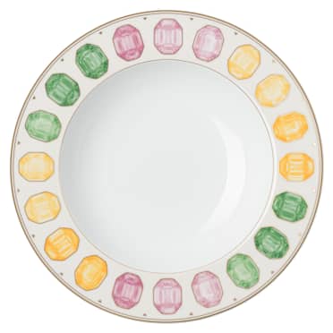 Idyllia soepbord, Porselein, Motief met kristallen print, edelsteen, Meerkleurig - Swarovski, 5735519
