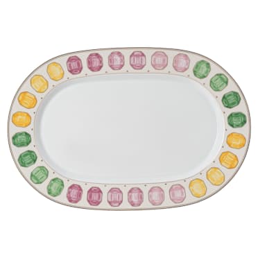 Idyllia serveerschaal, Porselein, Motief met kristallen print, edelsteen, Groot, Meerkleurig - Swarovski, 5735521