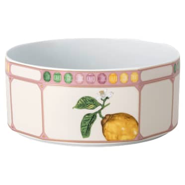 Idyllia bowl, Porcelain, Crystal print motif, Citron, Large, Multicolored - Swarovski, 5735523