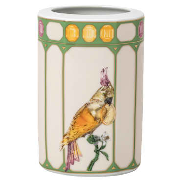 Idyllia vaas, Porselein, Motief met kristallen print, kaketoe, S, Meerkleurig - Swarovski, 5735527