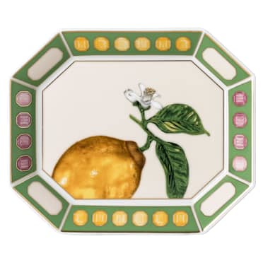 Idyllia tray, Porselein, Motief met kristallen print, citroen, Klein, Meerkleurig - Swarovski, 5735530