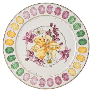 Idyllia onderbord, Porselein, Motief met kristallen print, boeket, Meerkleurig - Swarovski, 5735539