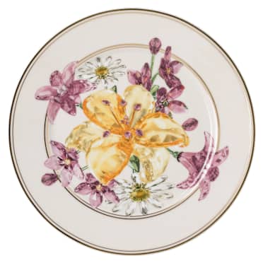 Assiette à dessert Idyllia, Porcelaine, Motif imprimé cristal, bouquet, Multicolore - Swarovski, 5735550